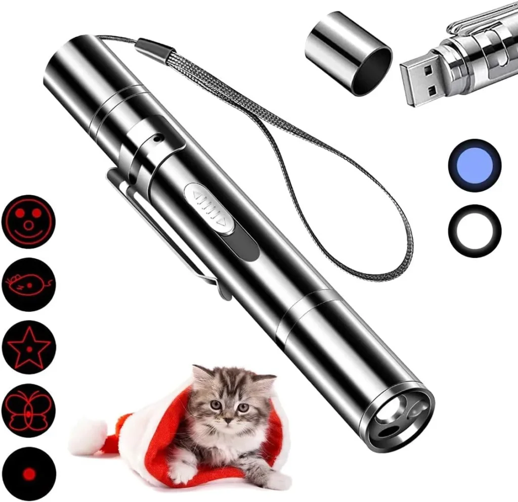 Pet Cat Laser Toy, USB Rechargeable Handheld Pointer